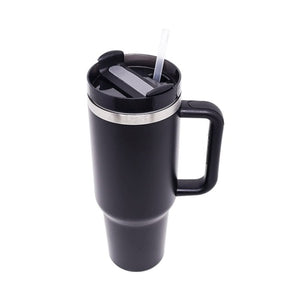 Copo Térmico Grande 1200 Ml, Canudo, Parede Dupla e na Cor preto.